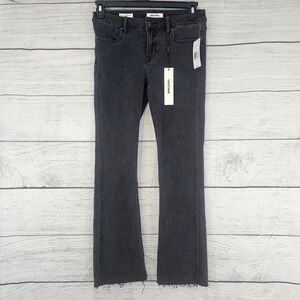 VIGOSS Marley 27 Crop Boot Cut Jeans Faded Black Raw Hem NWT $68 L787
